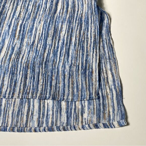 Nanette by Nanette Lapore Blue Striped Button Front Tunic Blouse Women's Size M - Picture 3 of 16